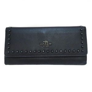 Coach Lacquer Rivet Pebble Leather Wallet